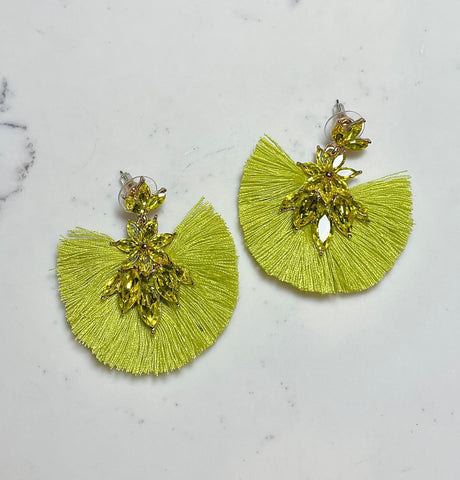 Lime Green Glam Earrings