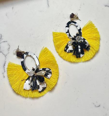 Yellow Acrylic Earrings